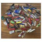 Large group of assorted pocket knives
