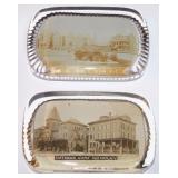 2 Antique Glass Paperweight Masonic Home Utica.