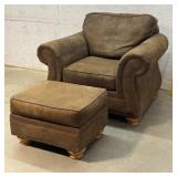 Broyhill Arm Chair & Ottoman -needs cleaning