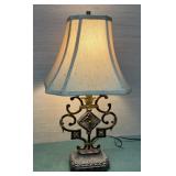 Metal table lamp with fabric shade
