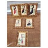 6 Hand Painted Feather Birds