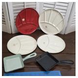 2 cast iron pans (1 Griswold 53 - bottom painted)