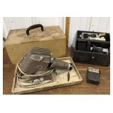 Slide projectors, transistor radio