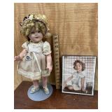 Marked Shirley Temple with button and double