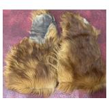 Bear hide fur mittens