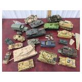 Military tanks and truck