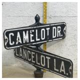 Camelot DR. & Lancelot LA. Street Sign