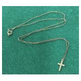 14k Chain W/14k Gf Cross Pendant