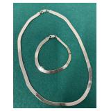 925 Necklace & Bracelet Set - gold tone