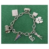 Sterling silver charm bracelet *most charms
