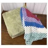 Soft green blanket, afghan