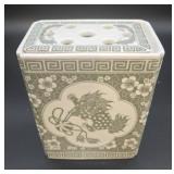 Vintage Chinese Dragon Green/White Flower Frog