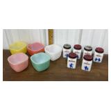 Spice jars, Glassbake mugs