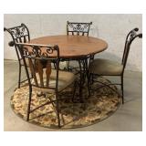 Round Iron Base Table w/ 4 Chairs 48/30