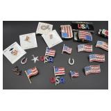Patriotic jewelry and belt buckles