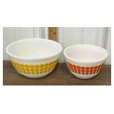 Pyrex yellow & orange dots bowls