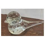 Large Glass bird paperweight