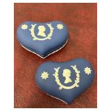 Pair Wedgwood royal blue Jasper wear trinket