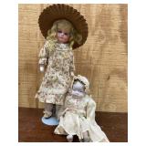 1900ï¿½s doll with sweet straw hat.   9ï¿½ bisque