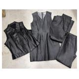 Womenï¿½s leather dress, pants, vest- size 12, xl,