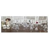 Box lot of various bells glass and China a few