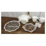 Fenton, Duncan & Miller glass- bowls, salt &