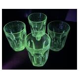 Set 4 Green Glow Glasses