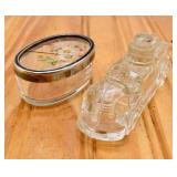 Vintage Sterling Rim Trinket & Car Candy Box. Lid