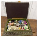 Intricate jewelry box w/ contents