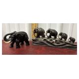 2 Elephant figures carved wood