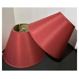 Pair Red Lamp Shades