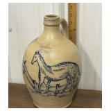 Rare Genesee County Village signed horse jug