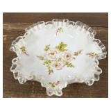 Fenton Silver Crest milk glass compote