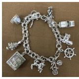 Sterling silver charm bracelet