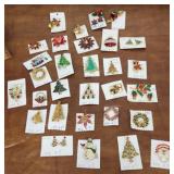 Costume jewelry Christmas brooches etc