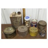 Tins, jar full of corks