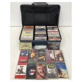 Country music Cassettes in carrying case