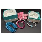 3 Designer Bracelets  (the Blue Is Glass)