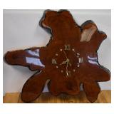 MCM Lacquered Cypress Live Edge Clock. Seems to