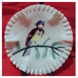 Antique Victorian Hand Blown Ruffled Edge Milk