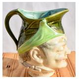 Antique Majolica "Puck" Face Jug