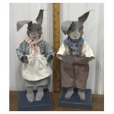 Artist signed Folksy metal bunnies