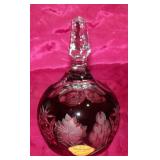 Vintage Echt Bleikristall Ruby Red Cut to Clear