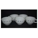 Pyrex Green Leaf Milk Glass Coffee Cups (5)