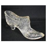 Fenton Daisy & Button Clear Glass Slipper