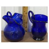 Cobalt blue glass pitchers *1 not perfect