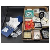 Box mostly costume jewelry (3pr Epiphany sterling