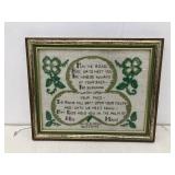 Framed cross stitch Old Irish Blessing