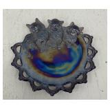 Westmoreland "Three Kittens" carnival glass plate