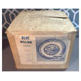 Blue Willow iron stone dinnerware service for 8